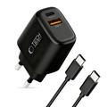 Tech-Protect NCA45W Caricatore da muro GaN a 2 porte con cavo USB-C - 45W - Nero