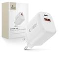Tech-Protect NCA45W-GAN Caricatore a 2 porte 45W - USB-C/USB-A - Bianco