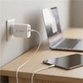 Caricabatterie da muro Tech-Protect NCA65W-GAN da 65W con USB-C PD e USB-A QC3.0 - Bianco