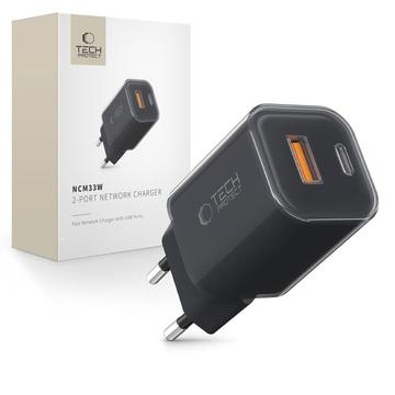 Tech-Protect NCM33W Caricatore da parete a doppia porta da 30W