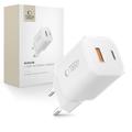 Tech-Protect NCM33W Caricatore da parete a doppia porta da 30W - Bianco
