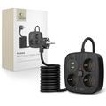 Ciabatta multipresa Tech-Protect PCS3X4 - 3 uscite CA, 2 porte USB-A e 2 porte USB-C, cavo da 2m - Nero
