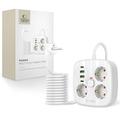 Ciabatta multipresa Tech-Protect PCS3X4 - 3 uscite CA, 2 porte USB-A e 2 porte USB-C, cavo da 2m - Bianco