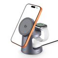 Tech-Protect QI2.2-25W-A48 Caricabatterie wireless magnetico MagSafe 3 in 1 – Grigio scuro