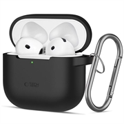 Custodia AirPods 4 Tech-Protect con gancio in silicone - Nera