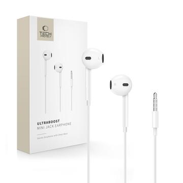 Cuffie intrauricolari da 3.5mm Tech-Protect UltraBoost - Bianco