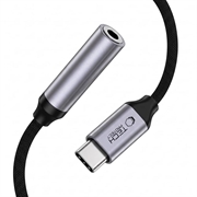 Adattatore Tech-Protect UltraBoost USB-C/jack da 3.5mm con DAC - Grigio ferro