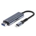 Lettore di schede SD e MicroSD Tech-Protect UltraBoost USB-A/Lightning - Grigio