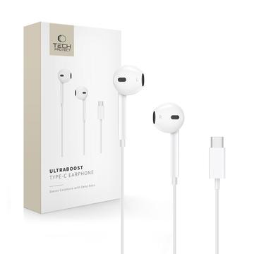 Tech-Protect UltraBoost Auricolari intrauricolari USB-C - Bianco