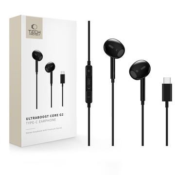 Tech-Protect Ultraboost Core G2 Auricolari USB-C cablati - Nero