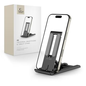 Tech-Protect Z5 Supporto pieghevole in alluminio per smartphone, tablet e lettori elettronici - 4" - 8.3" - nero