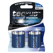 Batterie alcaline Tecxus LR20/D 1.5V - 2 pezzi.