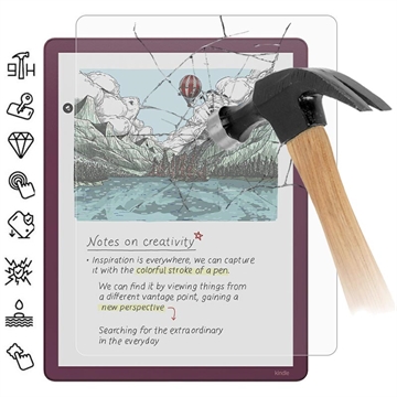 Protezione dello schermo in vetro temperato per Amazon Kindle Scribe Colorsoft - 9H - Case Friendly - Trasparente