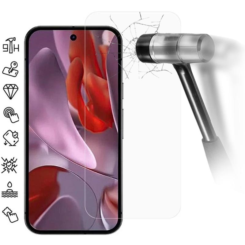 TQLGY Pellicola In Vetro Temperato Per Google Pixel 9a (3 Pezzi) – 9H, Trasparente HD, Con Cornice Di Facilità Di Installazione, Supporta Impronta