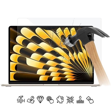 Pellicola salvaschermo in vetro temperato per MacBook Air 15" (2023) - 9H, 0,3 mm - Trasparente