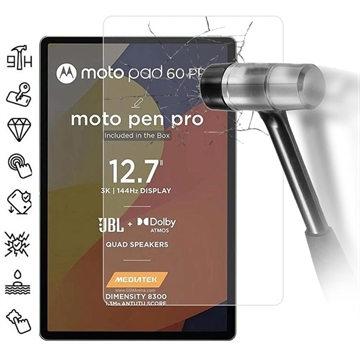 Protezione dello schermo in vetro temperato per Motorola Moto Pad 60 Pro - 9H - Case Friendly - Trasparente