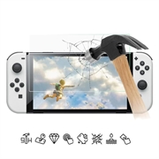 Pellicola salvaschermo in vetro temperato - 9H - Nintendo Switch OLED - Case Friendly - Trasparente