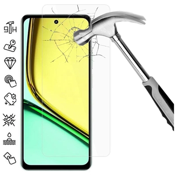 Proteggi Schermo in Vetro Temperato Realme C67 - 9H - Case Friendly - Trasparente