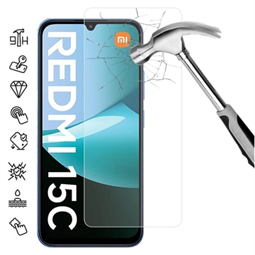 Protezione dello schermo in vetro temperato per Xiaomi Redmi 15C 4G - 9H - Case Friendly - Trasparente