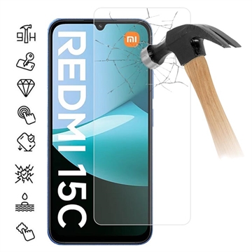 Protezione dello schermo in vetro temperato per Xiaomi Redmi 15C - 9H - Case Friendly - Trasparente