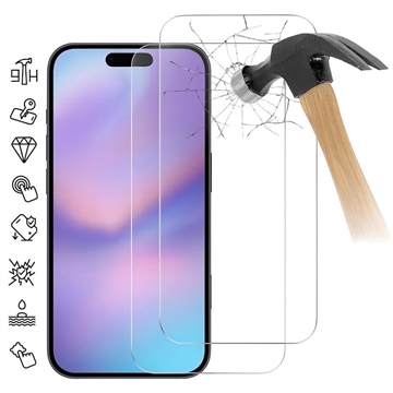 Protezione dello schermo in vetro temperato per iPhone 17 Pro - 9H - Case Friendly - 2 Pezzi. - Trasparente