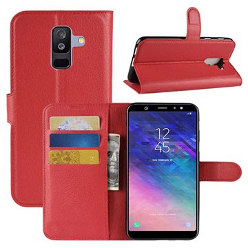 Custodia a Portafoglio per Samsung Galaxy A6+ (2018) - Rossa