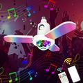 Lampada da soffitto RGB pieghevole a tre foglie con luce musicale a palla da discoteca in cristallo