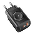 Toocki TCT20-21EU Caricabatterie GaN 3 in 1 - USB-C/USB-A - Nero