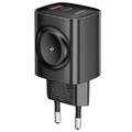 Toocki TCT20-21EU Caricabatterie GaN 3 in 1 - USB-C/USB-A - Nero