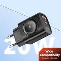 Toocki TCT20-21EU Caricabatterie GaN 3 in 1 - USB-C/USB-A - Nero