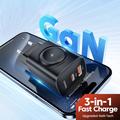 Toocki TCT20-21EU Caricabatterie GaN 3 in 1 - USB-C/USB-A - Nero