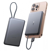 Banca di alimentazione Torras Mini Slim PD con cavo USB-C integrato - 10000mAh - Grigio