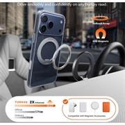 Custodia iPhone 17 Pro Max Torras O Fitness con cavalletto 360 - Compatibile con MagSafe - Trasparente