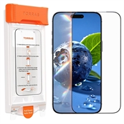 iPhone 17 Pro Torras OrigArmor Protezione per schermo intero in vetro temperato con strumento di allineamento automatico - Bordo nero