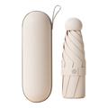 Mini ombrello da viaggio pieghevole in 5 parti con protezione UV - Beige