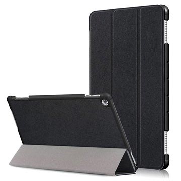 Custodia Tri-Fold per Huawei Mediapad M5 lite con Funzione di Supporto, Auto Svegliati/Sonno - Nera