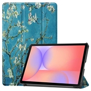 Custodia Smart Folio serie Tri-Fold per Samsung Galaxy Tab S10 Lite - Fiori bianchi