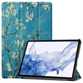 Custodia Smart Folio serie Tri-Fold per Samsung Galaxy Tab S9 - Motivo Fiori Bianchi
