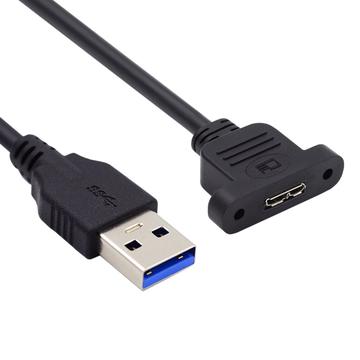 U3-083-AM Cavo di prolunga da 50 cm da USB 3.0 maschio Type-A a Micro 3.0 femmina Type-B Converter 5Gbps con montaggio a vite