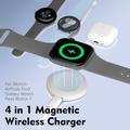 Caricabatterie wireless magnetico U30 per Apple Watch, AirPods, Galaxy Watch e Pixel Watch - Bianco