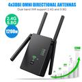 U6 Dual-Band WiFi Booster / Router 1200Mbps con 4 antenne - Nero