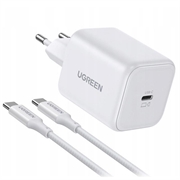 Caricabatterie da muro Ugreen X524 da 45W con tecnologia GaN e cavo USB-C - Bianco