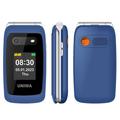UNIWA V202T 4G Telefono cellulare Flip per anziani - Lingue danese, finlandese, svedese, inglese - Blu