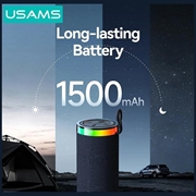 Altoparlante portatile Bluetooth 5.4 USAMS YX018 - Luci RGB, potenza audio 10W - Nero