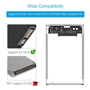 Custodia per HDD/SSD SATA USB 3.0 da 2.5" - Trasparente