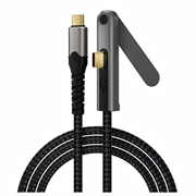 Cavo USB-C 3.2 con supporto pieghevole - 20 Gbps, 4K a 60Hz, 2m - Nero