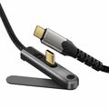 Cavo USB-C 3.2 con supporto pieghevole - 20 Gbps, 4K a 60Hz, 2m - Nero