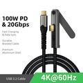 Cavo USB-C 3.2 con supporto pieghevole - 20 Gbps, 4K a 60Hz, 2m - Nero