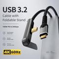Cavo USB-C 3.2 con supporto pieghevole - 20 Gbps, 4K a 60Hz, 2m - Nero