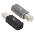 Adattatore da USB-C femmina a USB tipo B maschio per stampante, scanner - Confezione da 2 - Nero e grigio